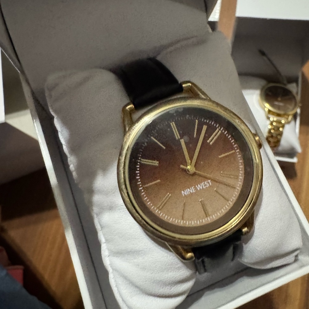 Nine West Gold and Brown Watch